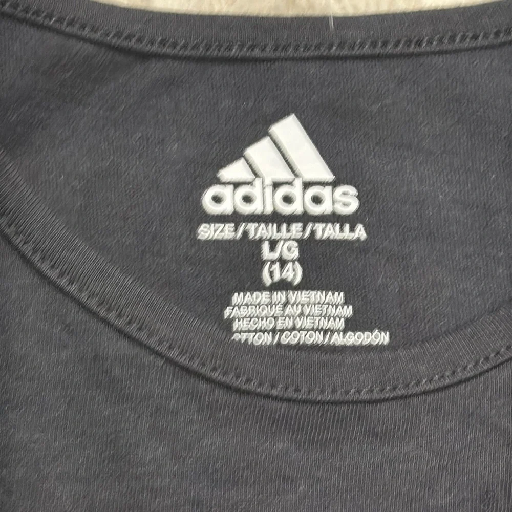 ADIDAS GIRLS BLACK Cotton Graphic TANK TOP LG/ 14